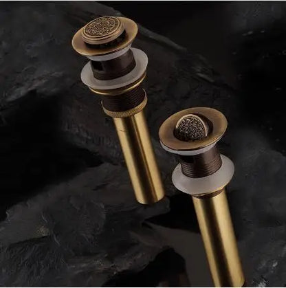 DecorBites™ Brass Bathroom Sink Push-down Pop Up Drain - High Quality Lavatory Faucet Accessories