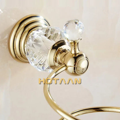 Estante de pared para baño DecorBites™ Crystal con soporte para secador de pelo, organizador y soporte en espiral.