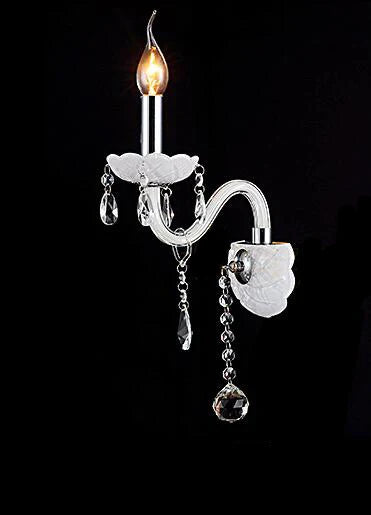 DecorBites™ Crystal Wall Lamp with Double Head LED Bulbs and Fabric Lampshade