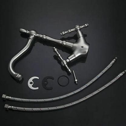 DecorBites™ Brushed Nickel Kitchen Faucet with Swivel Spout and Dual Handles