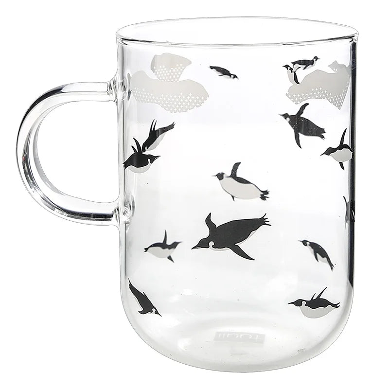 DecorBites™ Glass Coffee Mug 320ml Cute Squirrel Tea Cup Heat Resistant Beer Mug