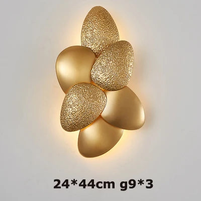 Gold LED Wall Sconce Iron Hallway Design
