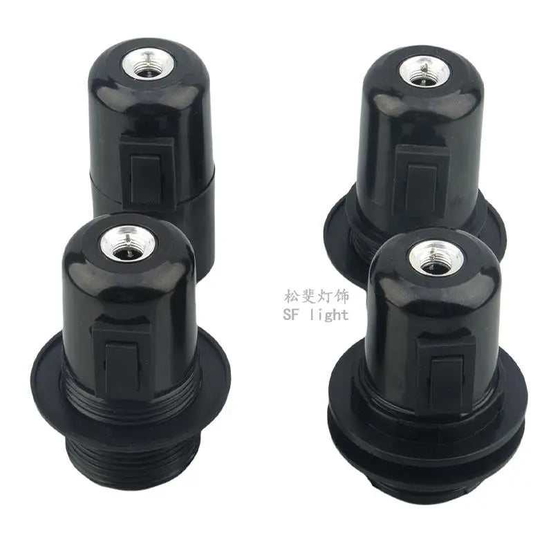 DecorBites™ E27 Socket Lamp Base Switch 4A, 250V Black Fitting Bulb Holder Socket
