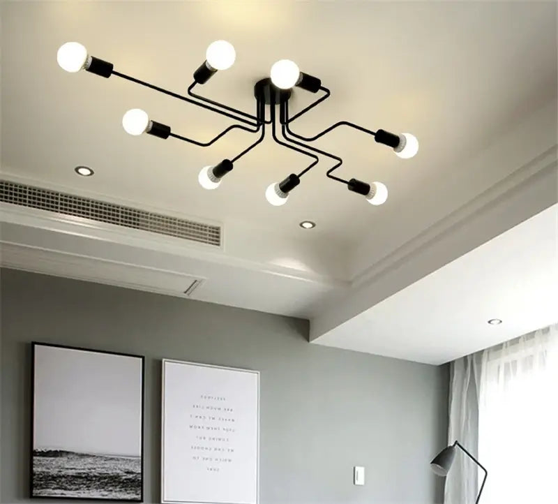 DecorBites™ Retro Industrial Wrought Iron Ceiling Light