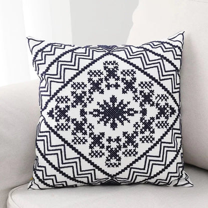 غطاء وسادة قماشية مطرزة بنقشة أزتك من ديكوربايتس™، مقاس 45×45 سم