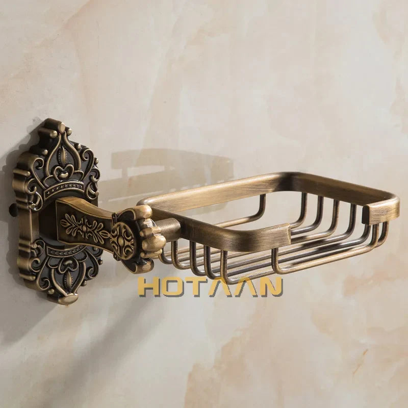 سلة صابون حائطية من نحاس عتيق من DecorBites™ لمستلزمات الحمام الأساسية