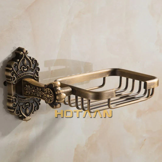 سلة صابون حائطية من نحاس عتيق من DecorBites™ لمستلزمات الحمام الأساسية