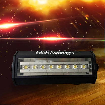 مصباح ستروب LED من DecorBites™ مزود بـ 8 مصابيح لإضاءة حفلات الديسكو والبار والدي جي