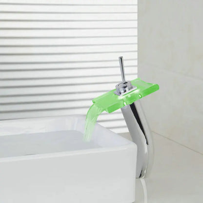 DecorBites™ LED Waterfall Glass Basin Mixer Faucet