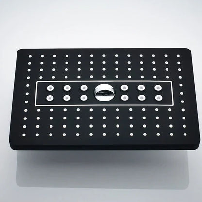 DecorBites™ Black Rainfall Shower Head with Handshower - Over-head Shower Sprayer