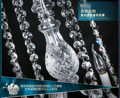 DecorBites™ Large Stair Crystal Chandelier 15 Arms Gold/Silver K9 Crystal Luxury Light