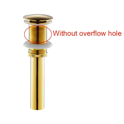 DecorBites™ Gold Finish Solid Brass Bathroom Sink Pop Up Drain