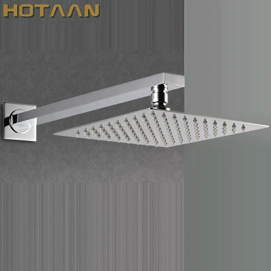 DecorBites™ 20cmx20cm Ultra Thin Rain Shower Head with 42cm Arm