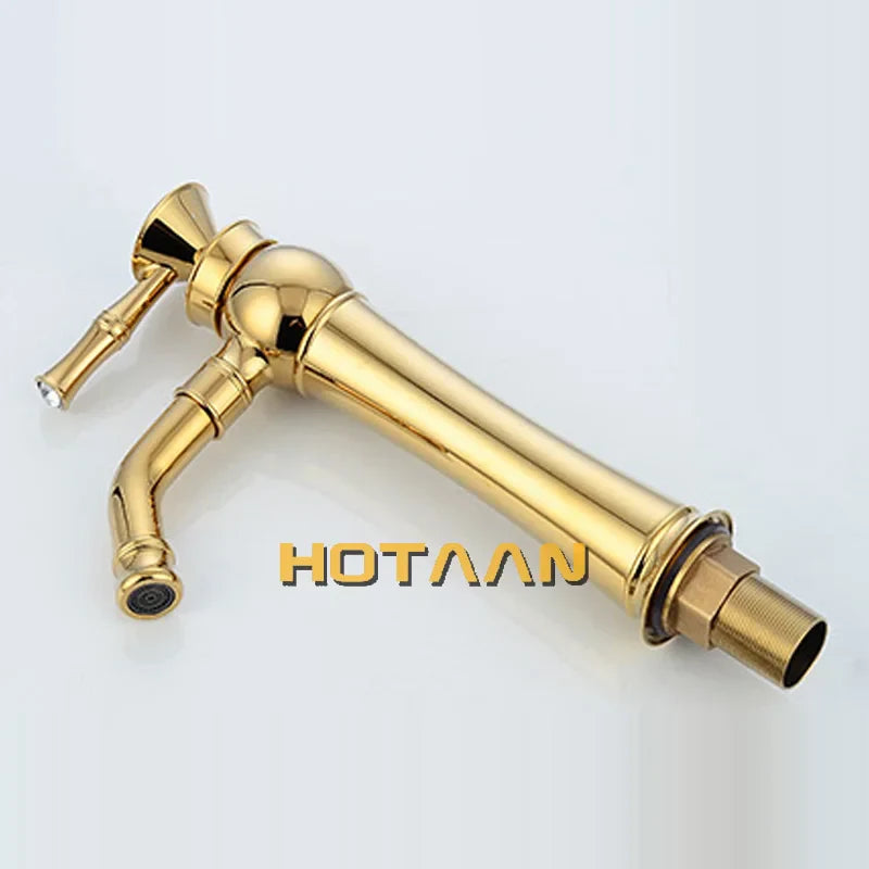 Decorbites™ Grifo de Oro para Baño | Grifo Moderno para Lavabo con Diseño de Arco Alto