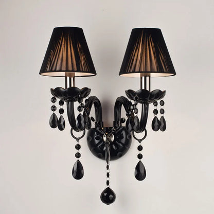 DecorBites™ Crystal Wall Lamp with Candle LED E14 Bulbs in Black