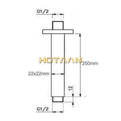 DecorBites™ Brass Chromed Shower Arm 25cm - Bathroom Shower Accessories