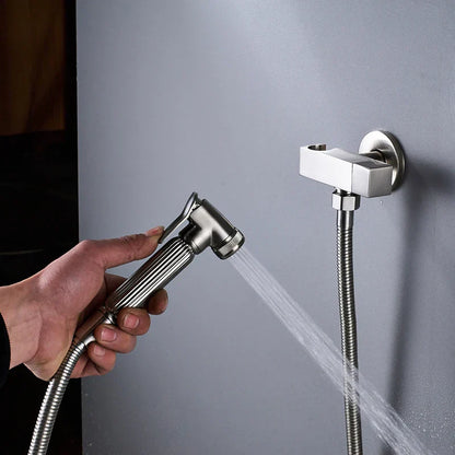 DecorBites™ Black Bidet Faucet with Single Handle, Wall Mounted, Cold Water, Brass Sprayer Head