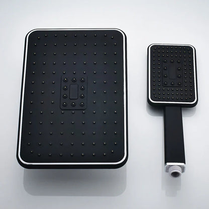 DecorBites™ Black Rainfall Shower Head with Handshower - Over-head Shower Sprayer