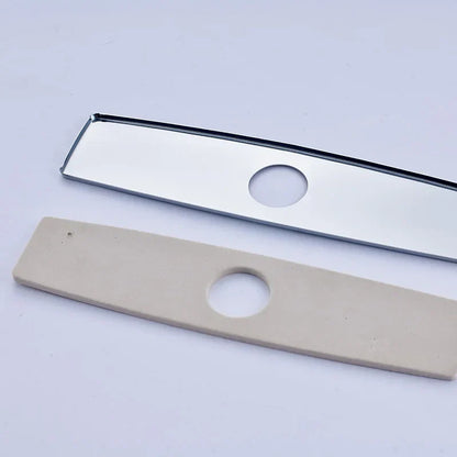 غطاء فتحة صنبور حوض المطبخ والحمام من DecorBites™ مقاس 10 بوصات، مع لوحة زخرفية باللون الأسود/النيكل المصقول/الكروم