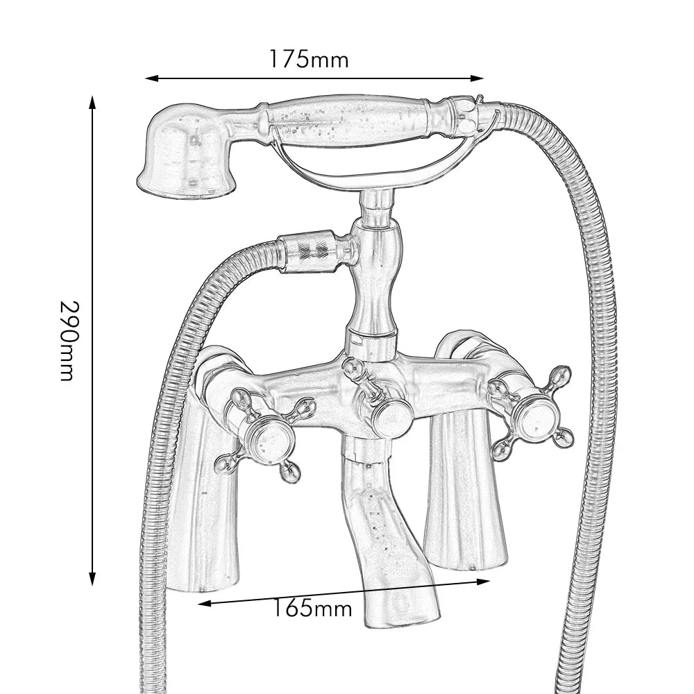 DecorBites™ Black Bathtub Faucet with Hand Shower Dual Handles Oil Rubbed Bronze