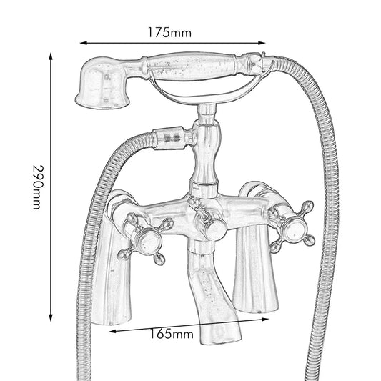 DecorBites™ Black Bathtub Faucet with Hand Shower Dual Handles Oil Rubbed Bronze