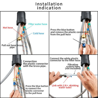 DecorBites™ Kitchen Faucet: Three Ways Sink Mixer Crane for Water Filter Tap