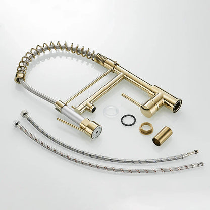 Grifo de cocina DecorBites™ Gold Spring Spout - Grifo mezclador extraíble