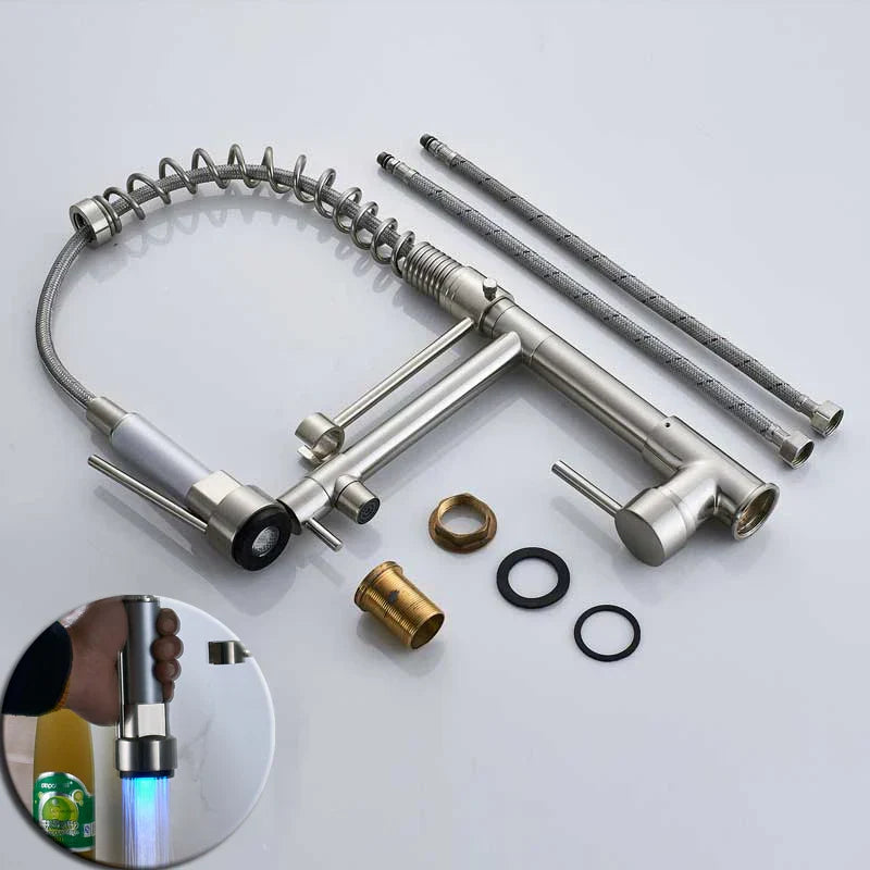 DecorBites™ Black Bronze Dual Spout Kitchen Faucet with Pull Down Sprayer