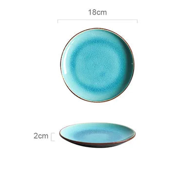 DecorBites™ Ice Cracking Glaze Ceramic Tableware Set - Blue Color