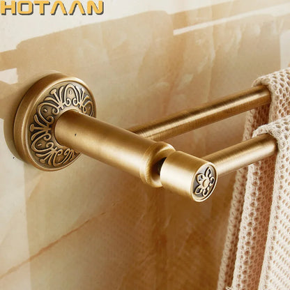 حامل مناشف مزدوج من DecorBites™ مصنوع من النحاس العتيق - من الألومنيوم الصلب - ملحق حمام