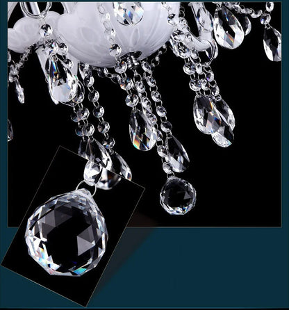 DecorBites™ Crystal Chandelier with 18 White Arms LED Candle Lights suitable for Living Bedroom