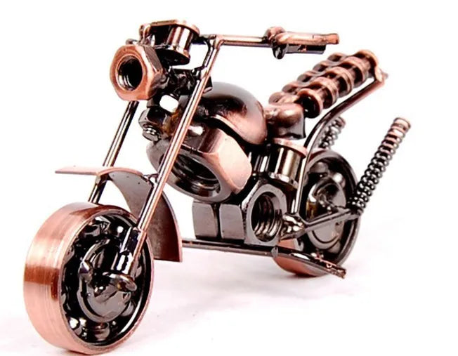 DecorBites™ Figura de metal de motocicleta retro de 14 cm para decoración del hogar y juguete