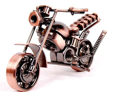 DecorBites™ Figura de metal de motocicleta retro de 14 cm para decoración del hogar y juguete
