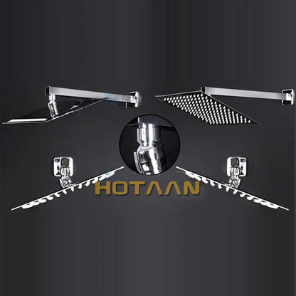 DecorBites™ 12 Inch Stainless Steel Rain Shower Head with Arm - Water Saving Top Shower