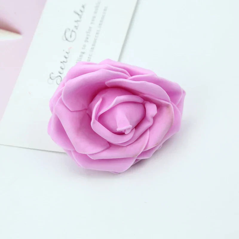 DecorBites™ Foam Roses Flower Wall Home Wedding Decoration Bridal Brooch Handmade Artificial Flowers