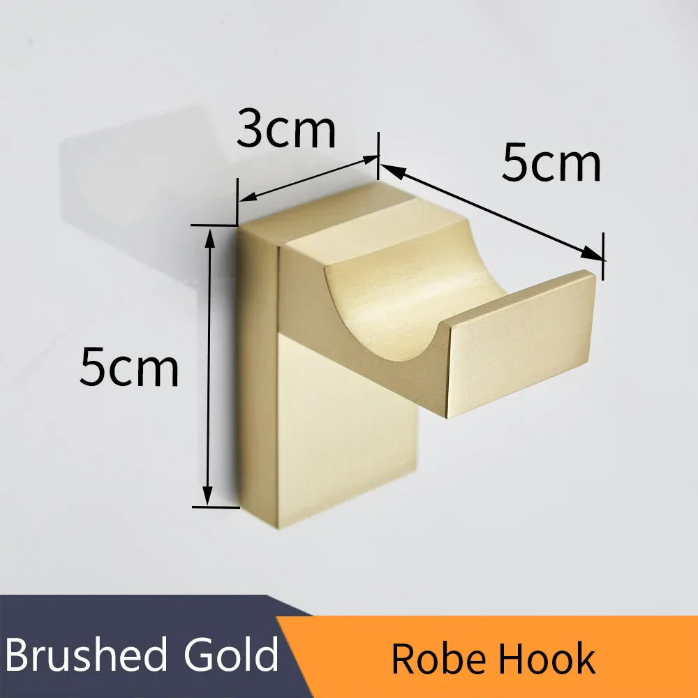 Conjunto de Herrajes para Baño Oro Decorbites™: Anillo para Toallas, Soporte para Cepillo de Inodoro - WF-552200