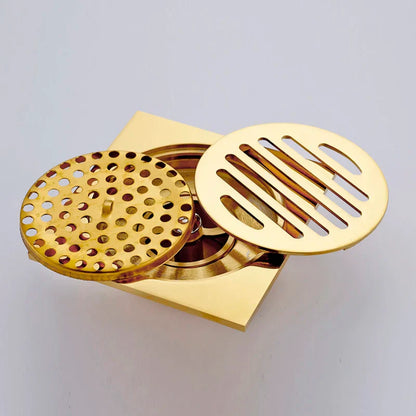 DecorBites™ Gold Square Bathroom Shower Drain Strainer 10*10cm