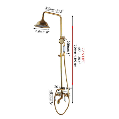 DecorBites™ Golden Polished Shower Head with High Pressure Aerator Nozzle