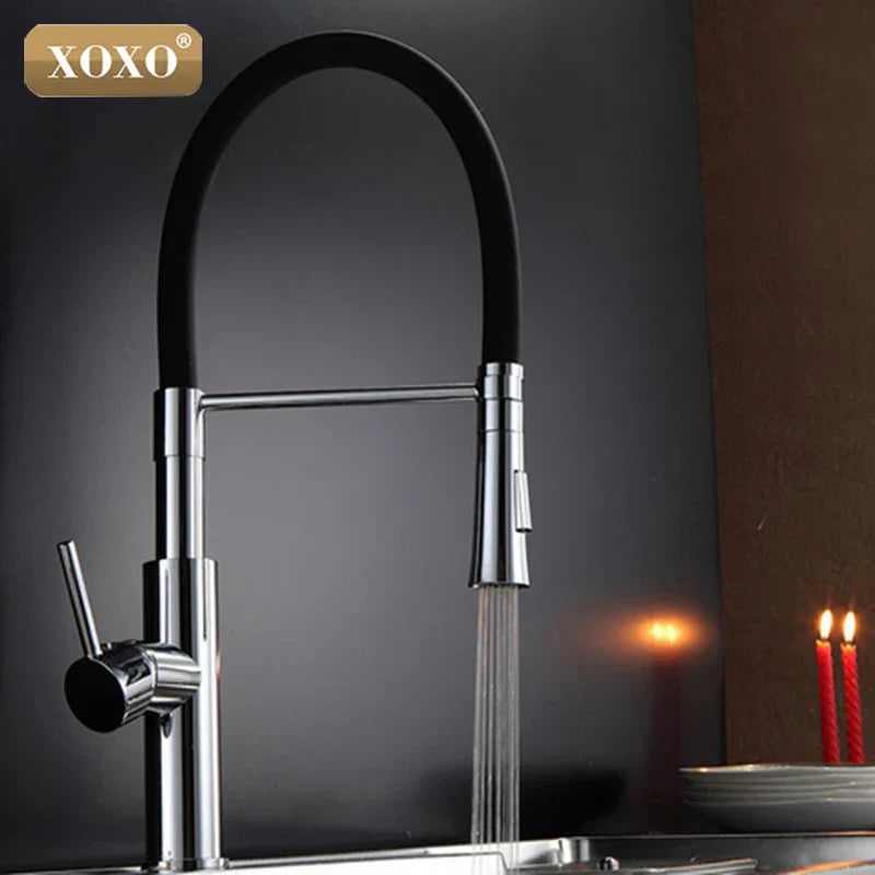 DecorBites™ Dual Sprayer Nozzle Kitchen Sink Faucet, Black and Chrome Finish