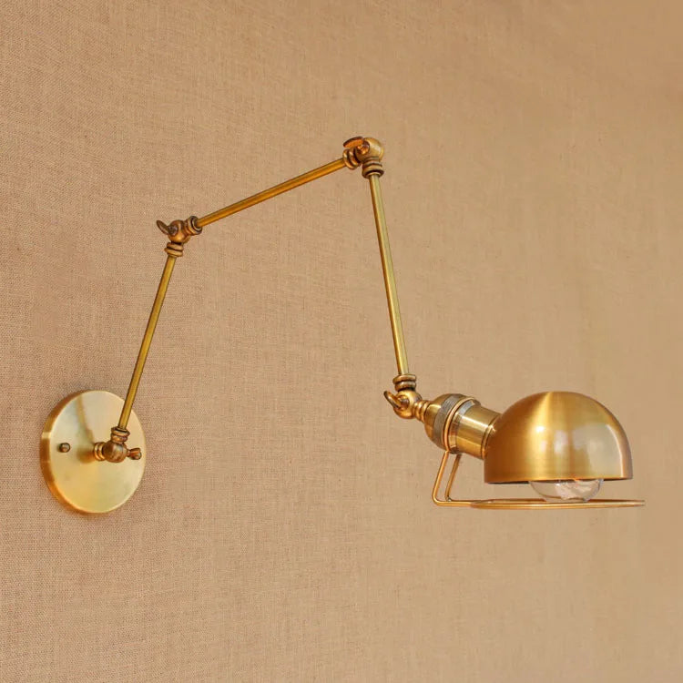 DecorBites™ Golden Loft Swing Arm LED Wall Sconce Retro Style Lamp - Adjustable Long Arm Light Fixtures