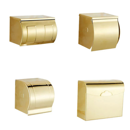 DecorBites™ Bathroom Paper Phone Holder Shelf Towel Rack Toilet Tissue Box Silver Gold