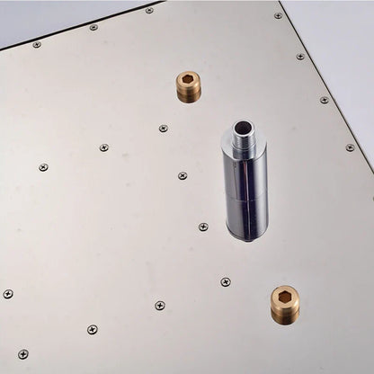 Cabezal de ducha tipo lluvia LED DecorBites™ de 20" en cromo y níquel cepillado