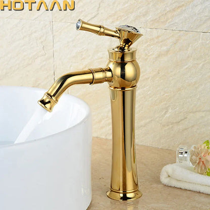 Grifo de baño DecorBites™ Gold | Grifo de lavabo moderno con diseño de arco alto