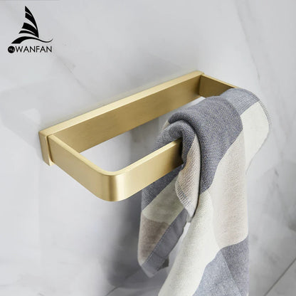 DecorBites™ Gold Bath Hardware Set: Towel Ring, Toilet Brush Holder - WF-552200