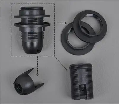 DecorBites™ E27 Lamp Bulb Holder Fitting, Black/White, 110v-220v Lighting Accessory