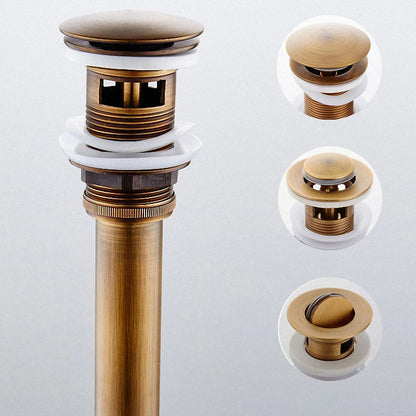 مصفاة حوض غسيل نحاسية عتيقة من DecorBites™، سدادة منبثقة لحوض المرحاض