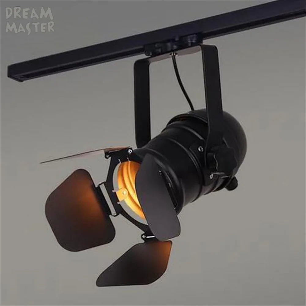DecorBites™ Industrial Spotlight Rail Light with Barndoor for Clothes Store Lighting