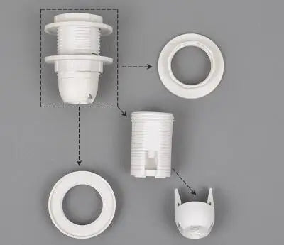 DecorBites™ E27 Lamp Bulb Holder Fitting, Black/White, 110v-220v Lighting Accessory