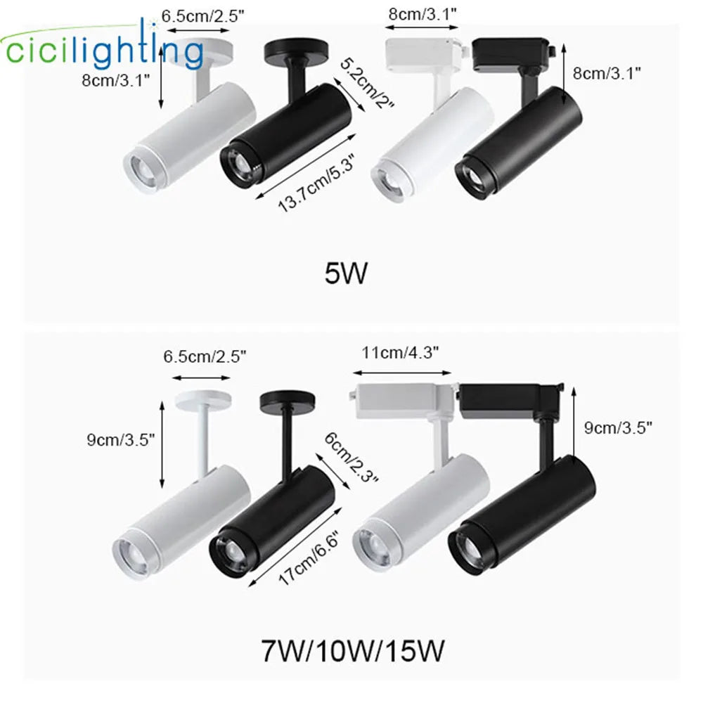 أضواء مسار صناعية سوداء قابلة للتعديل من DecorBites™