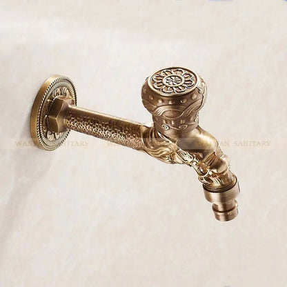 Grifo para fregona DecorBites™ con forma de dragón tallado en bronce antiguo para baño y jardín
